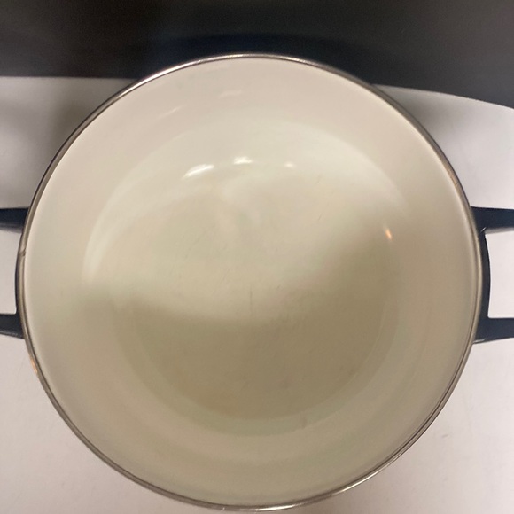 Fancipans Green Paisley Enamel Handled Pot Lid 9.5”D Two Piece - Picture 11 of 17